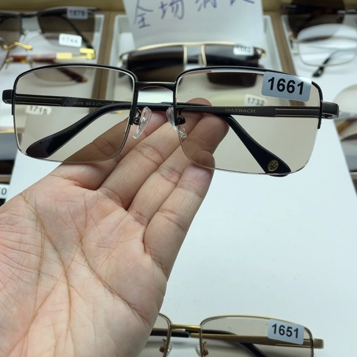 茶水晶半框眼镜1661