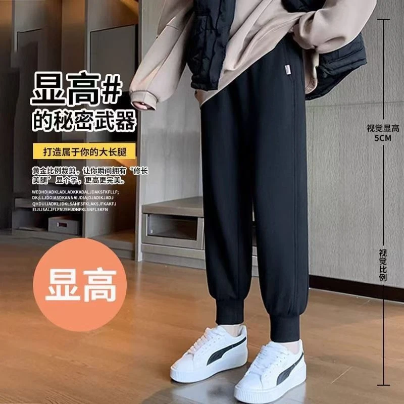 雅鹿男装春秋爆款男士时尚拼接卫裤男百搭休闲运动印花休闲宽松