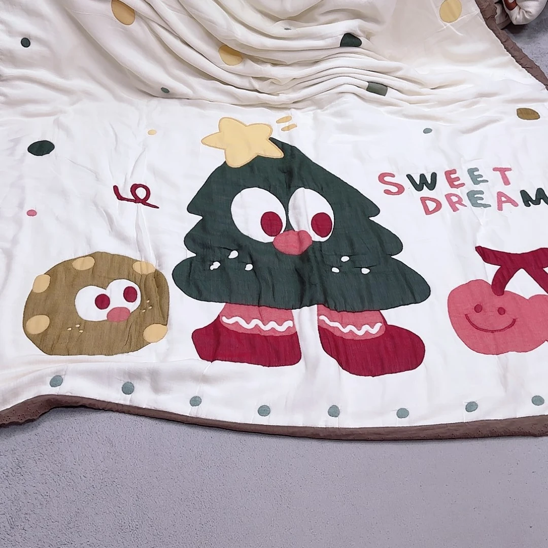 棉全棉细纱泡芙被福利圣诞树150/200