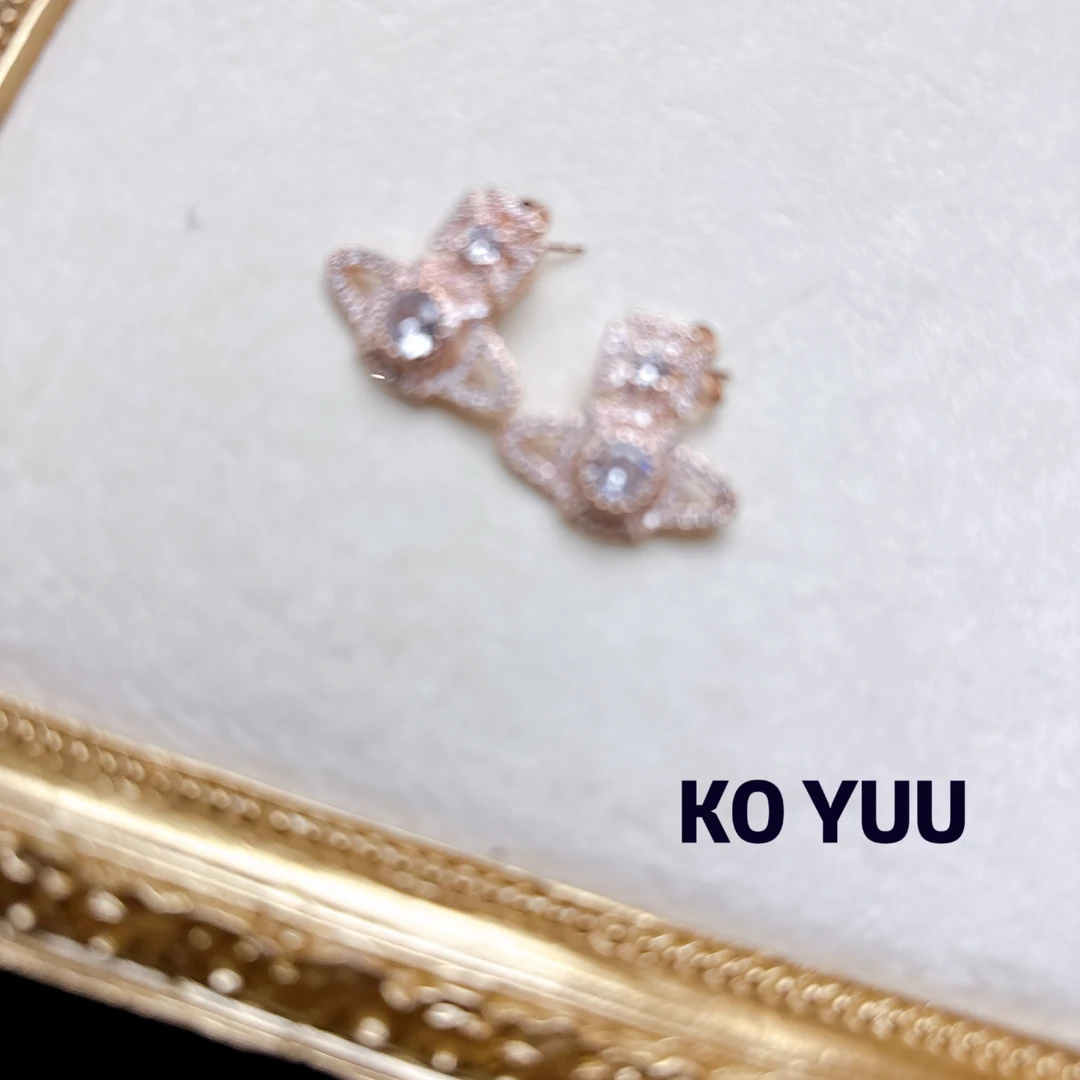 铜合金锆石耳饰 【雨桐高奢饰品】耳环CC00367