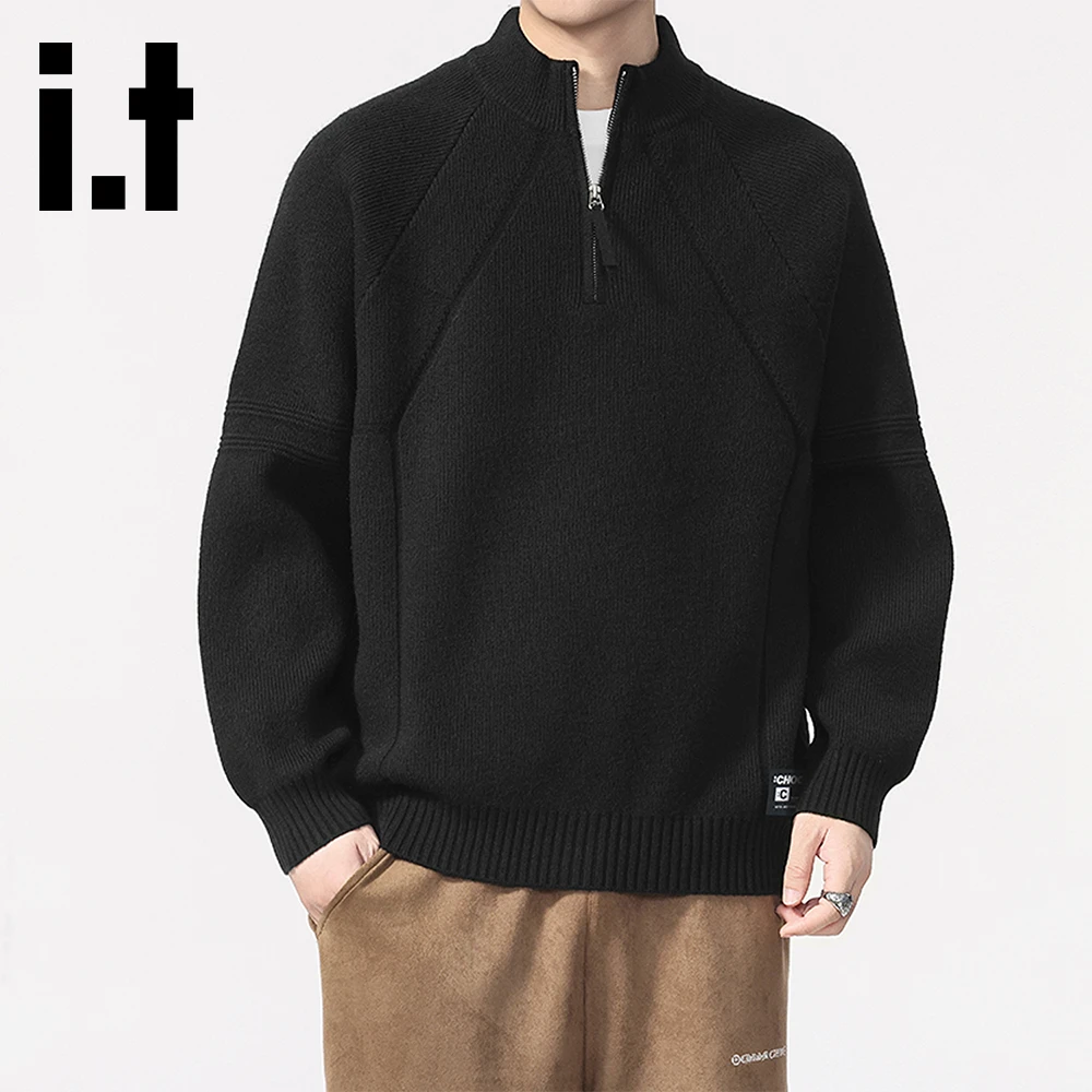 it:CHOCOOLATE立领男士毛衣秋冬2025新款潮流保暖打底衫上衣内搭