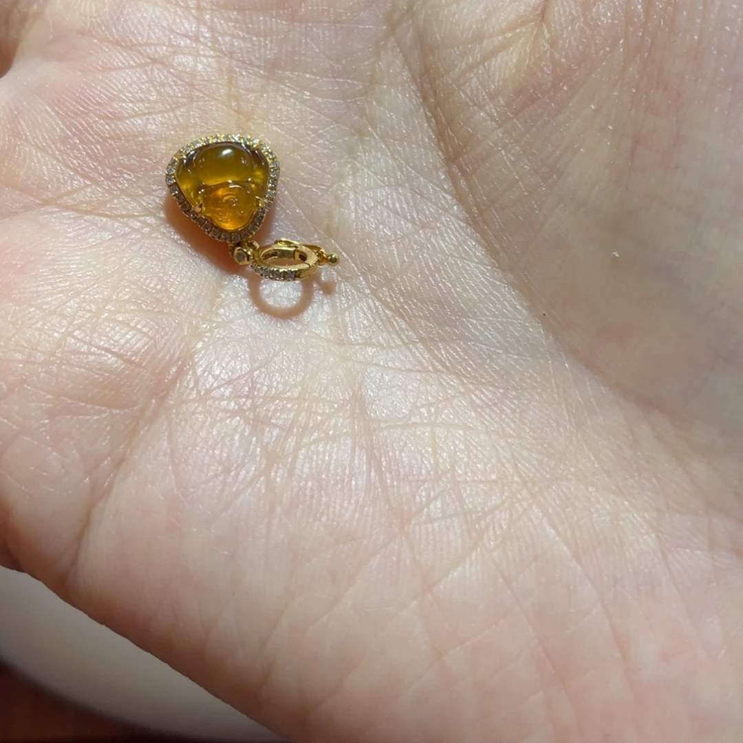 翡翠颈饰18K金镶嵌@*y天然