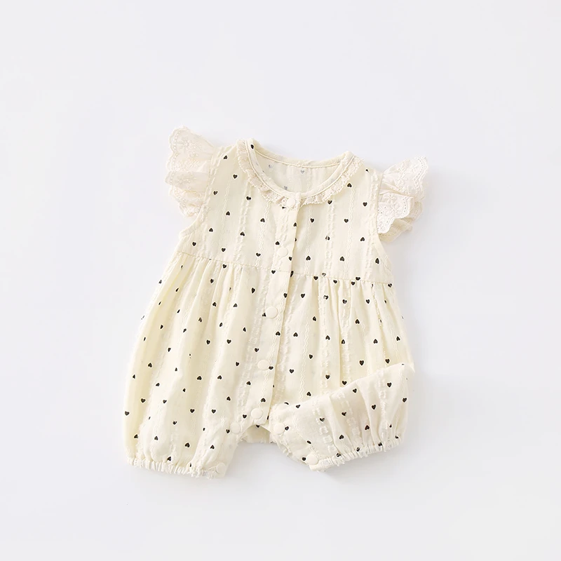 巴拉【断码】森系夏季女短爬短袖哈衣爬服包屁衣女童女婴