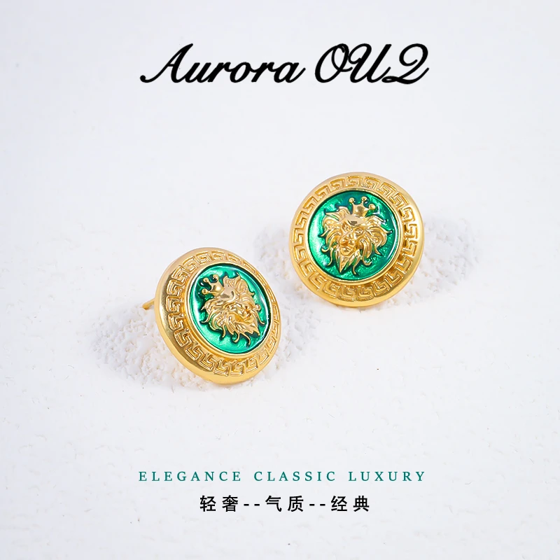 铜合金合成锆石耳饰 OuQ镀K金精致气质氛围耳坠女款首饰YE190169
