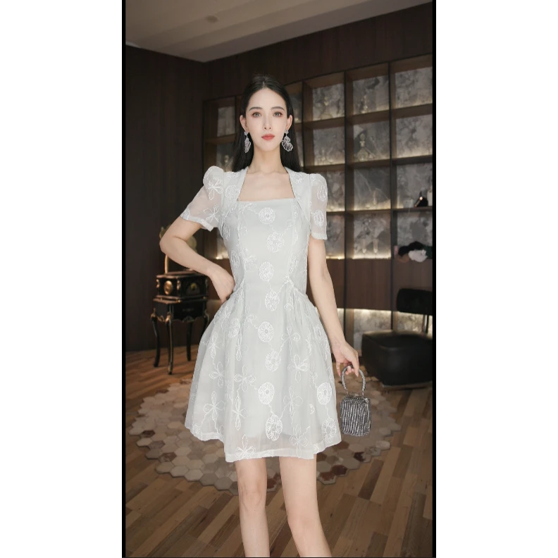 七爷定制 法式气质名媛显瘦优雅时尚连衣裙 21770