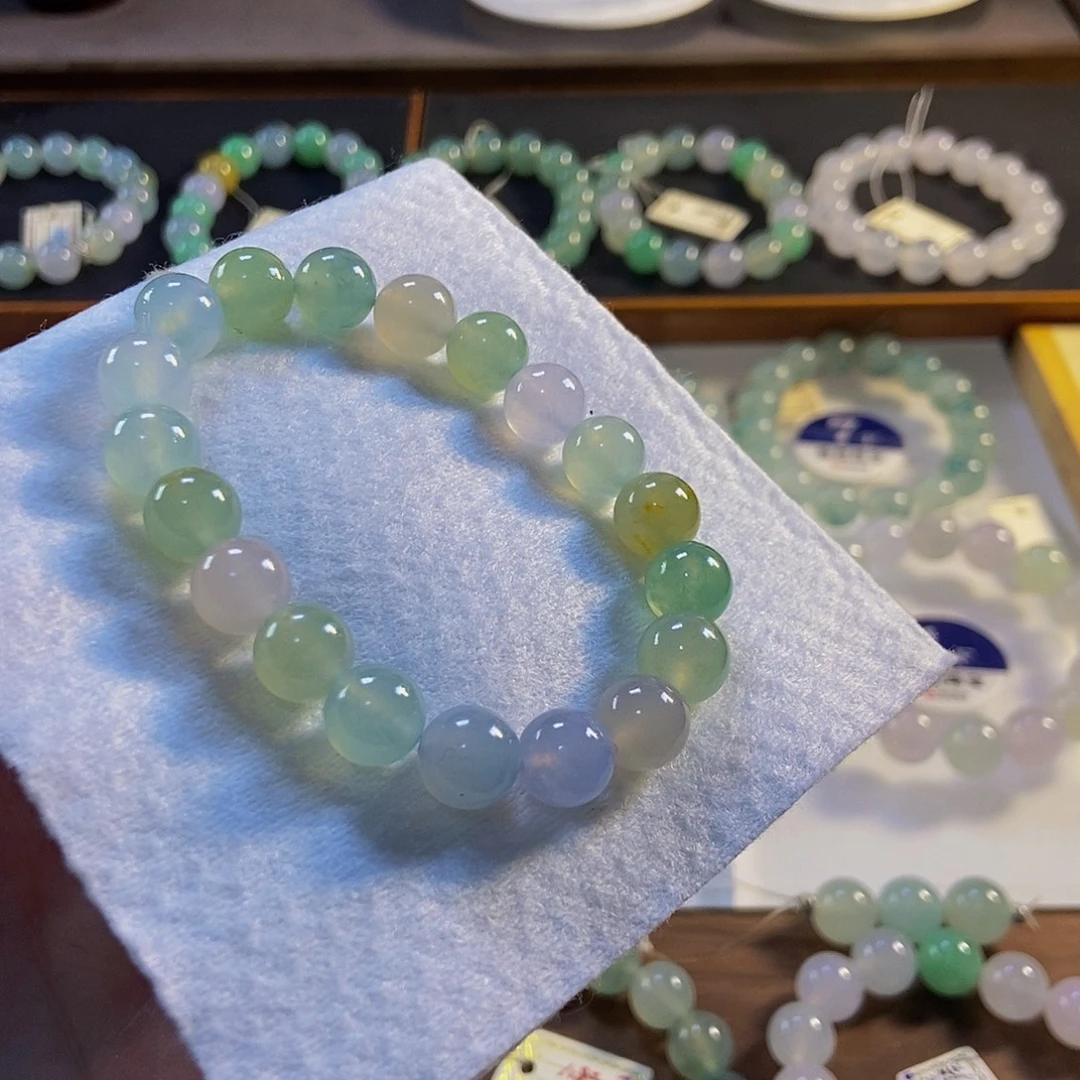 定制翡翠未镶嵌翡翠手串卡9.8