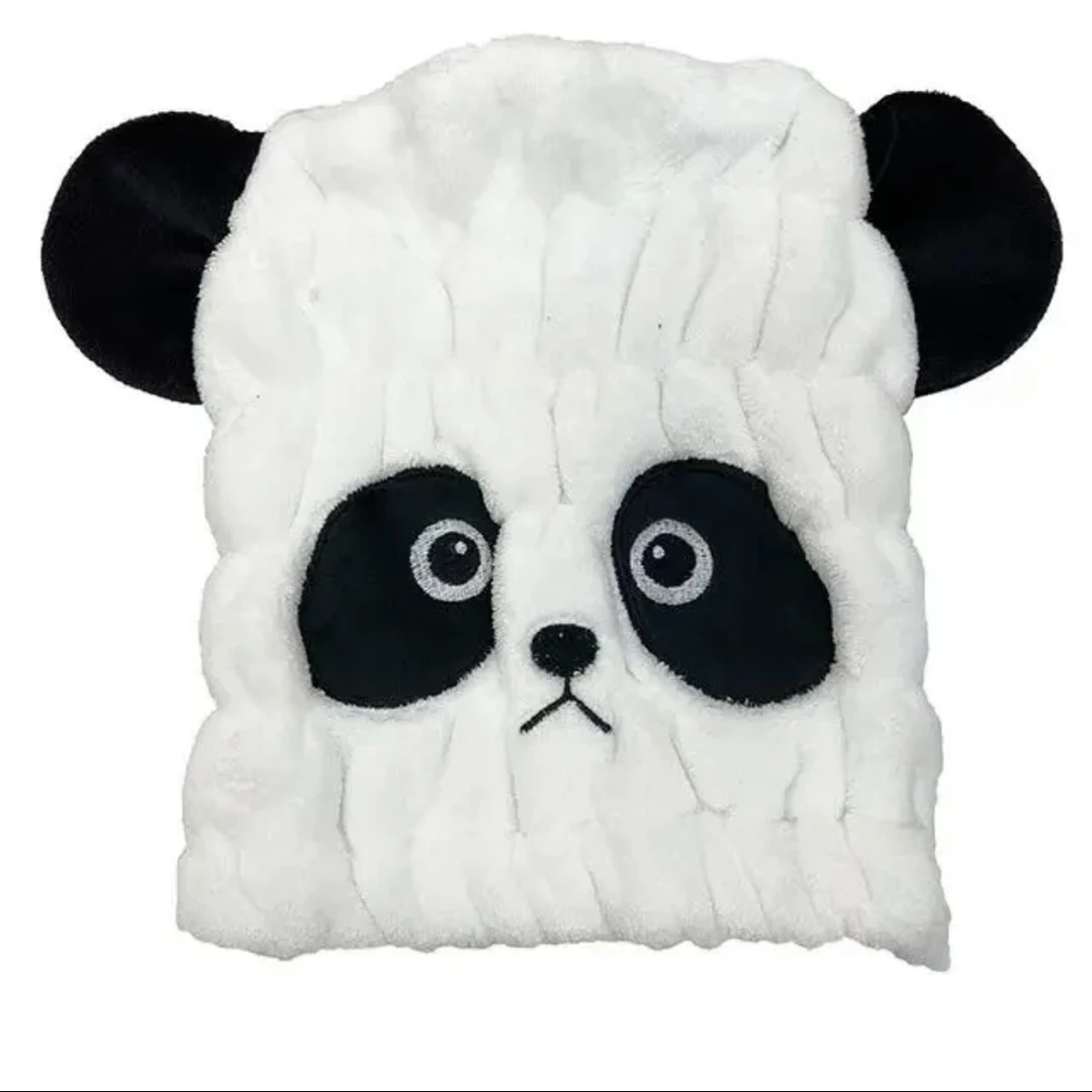 出口日单干发帽熊猫洗头发速干吸水抗菌防臭正版可爱干发帽