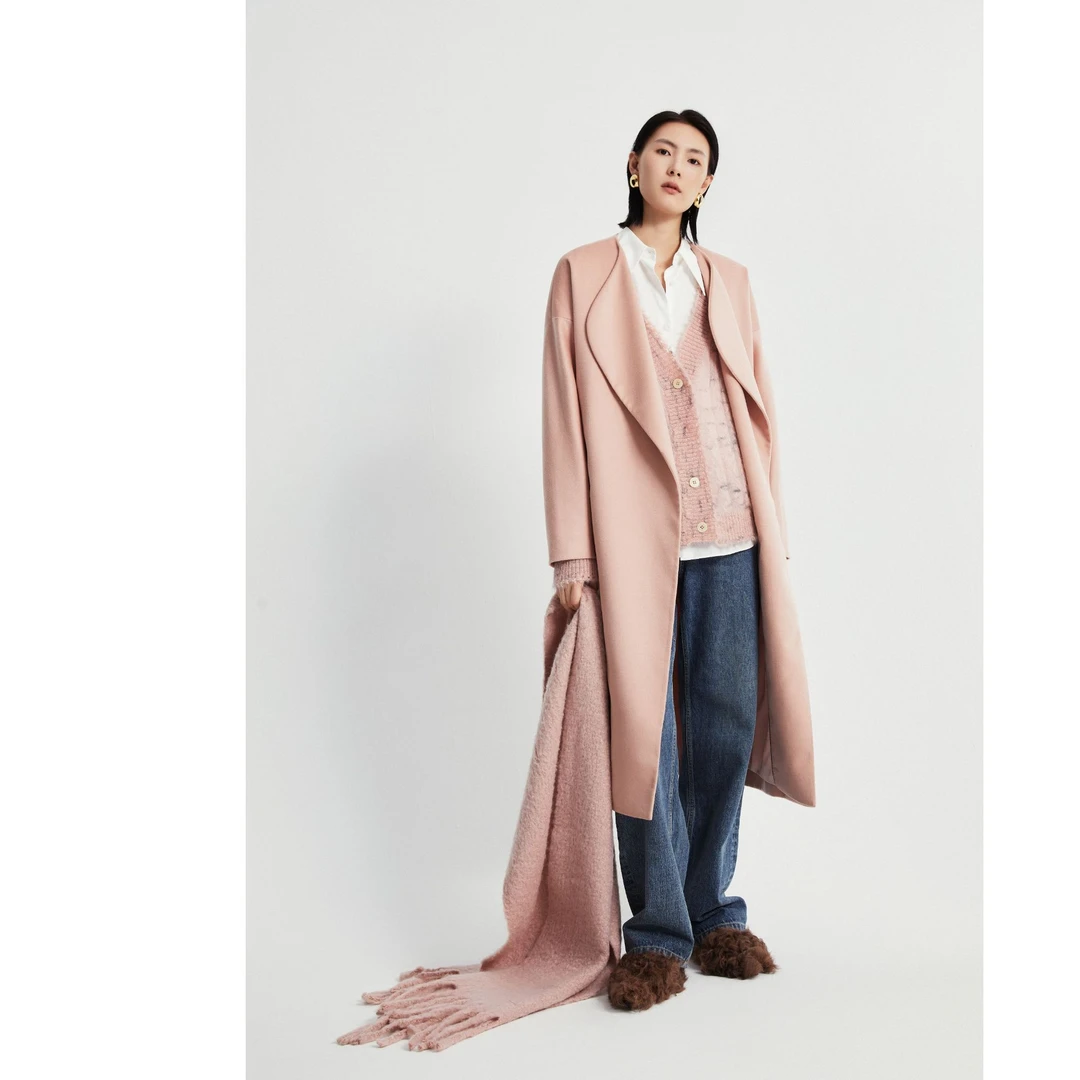 AM WEEKEND气质时尚女士中长款设计师双面呢冬季大衣6E3301167