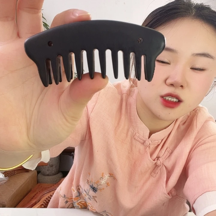 紫光檀双排小梳子微瑕