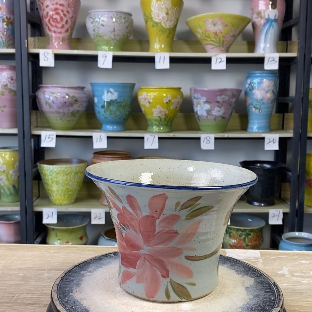 景德镇手工手绘陶瓷花盆