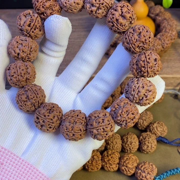 金刚菩提手串21+红皮粗筋双龙，骨质硬