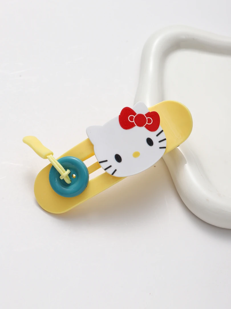 可爱凯蒂猫纽扣时尚发夹发卡女后脑勺感盘发鸭嘴夹边夹抓夹2025