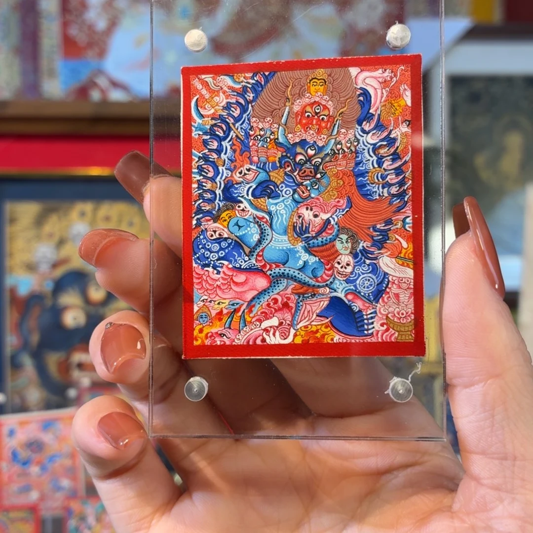 吊坠大威德金刚 唐卡
