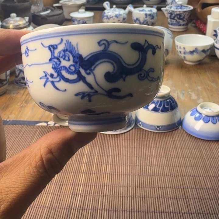 瓷片青花瓷器杯子茶具