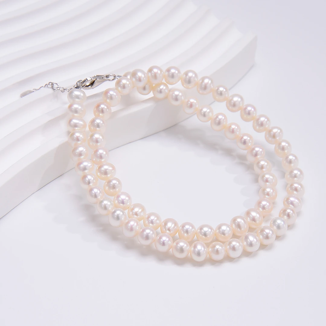 【云上叙】26 V13327-S925银珍珠项链-6mm（东哥）