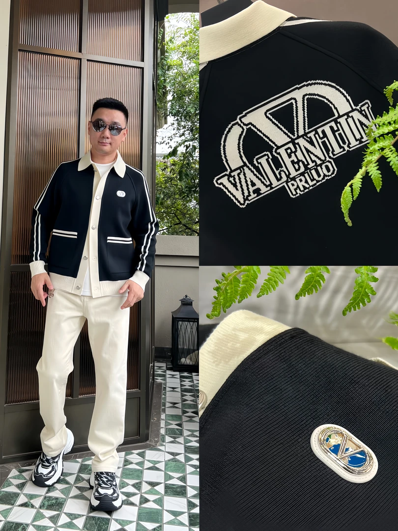 PRLUO VALENTIN《国际行》2025秋翻领轻奢时尚针织休闲茄克26806009