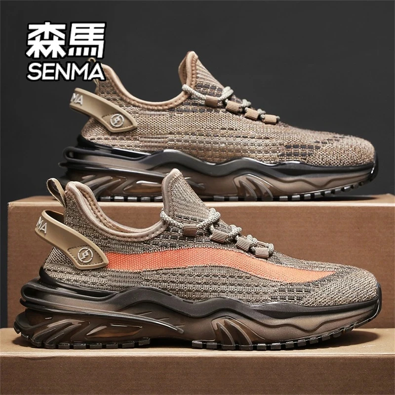 SENMA/森马男鞋2025新款冬季透气网面运动鞋男士休闲软底跑步潮鞋