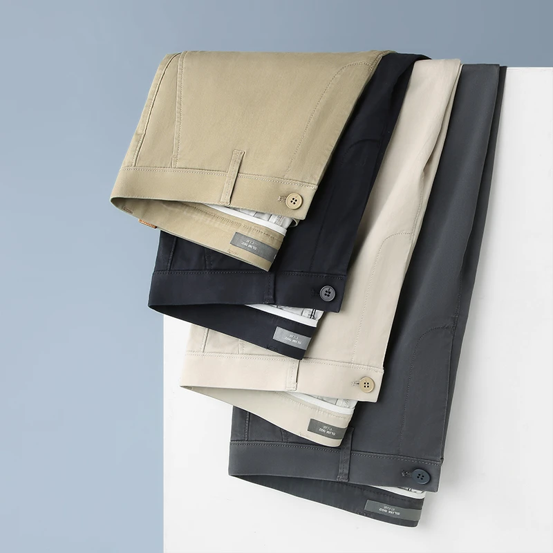 M.SHANG.J.X/慕尚.纪禧常规厚款男弹力商务休闲长裤百搭（直筒）