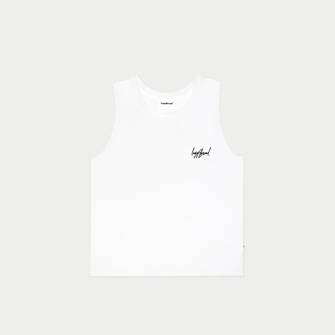 lazybread 运动背心 草写logo/无袖T恤/运动休闲通勤/男女同款