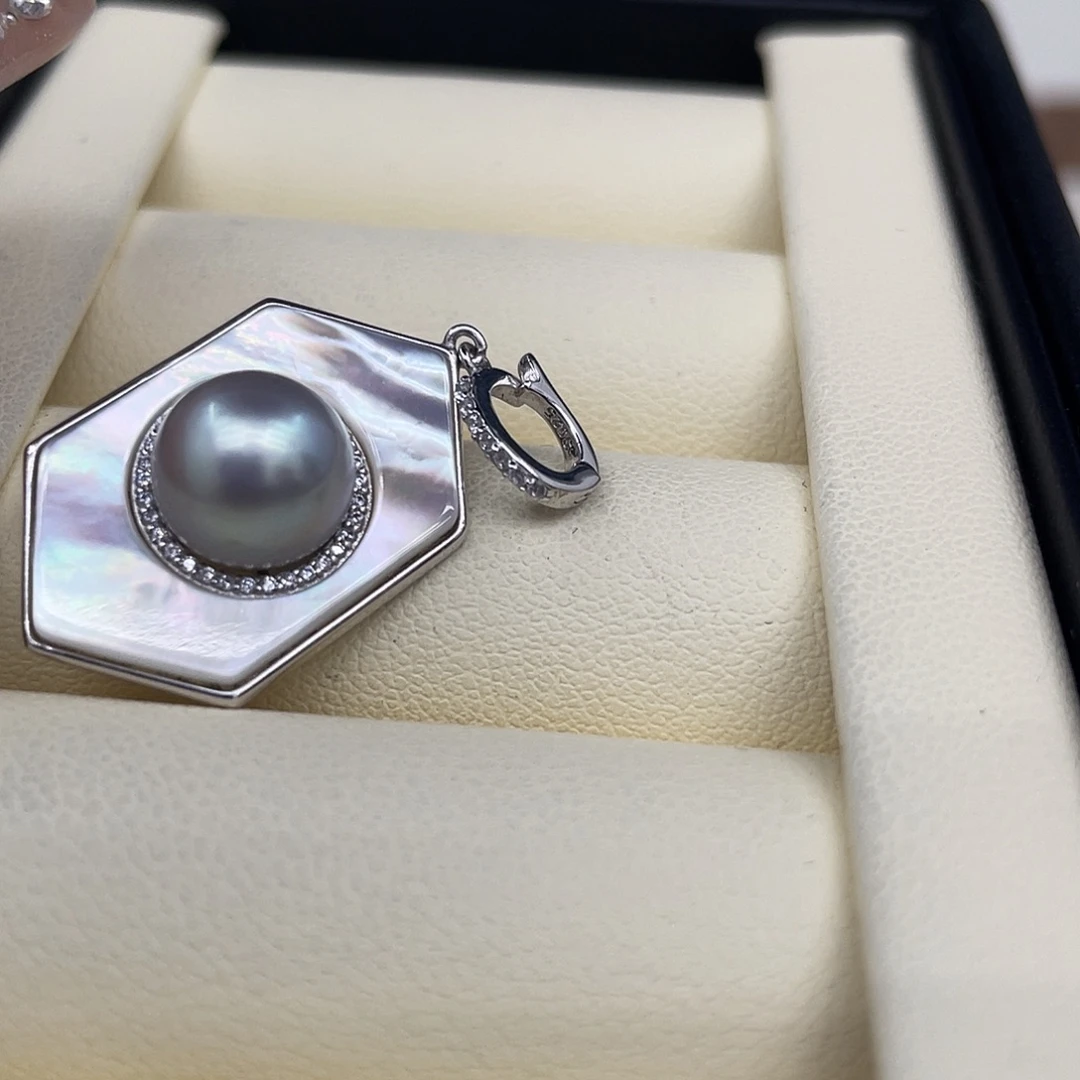 海水珍珠颈饰银S925镶嵌