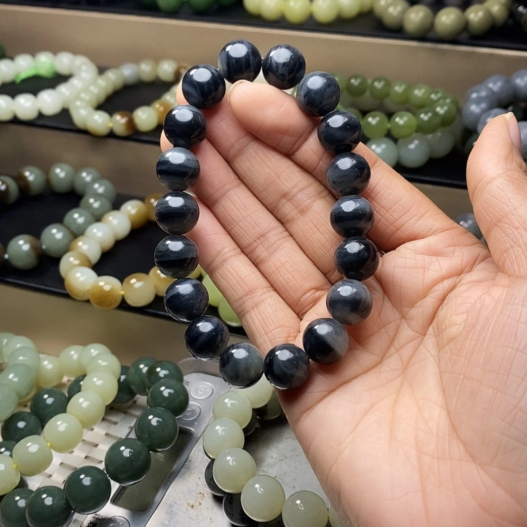 和田玉未镶嵌手链卡12