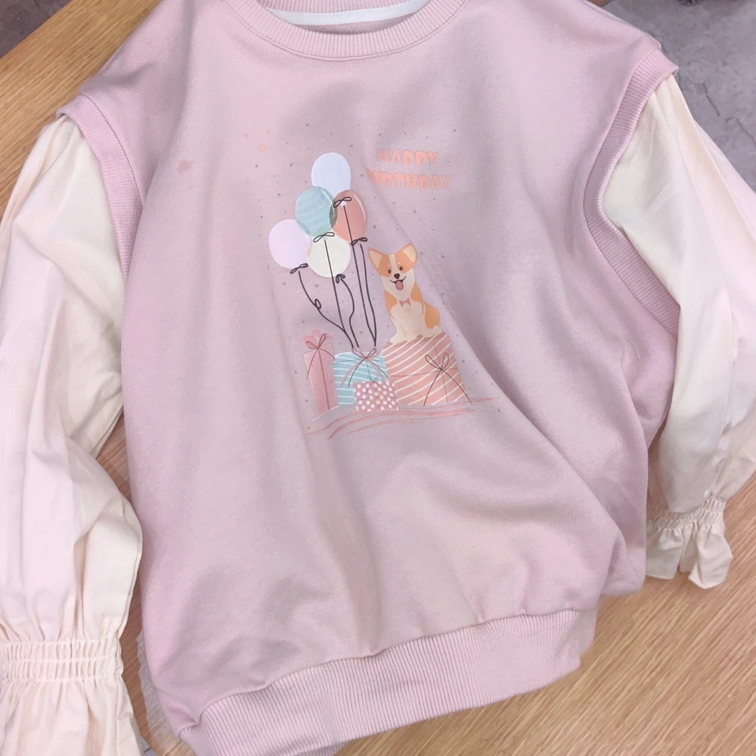 卡通动漫春秋女休闲韩版春季套装秋季卡通粉色童装