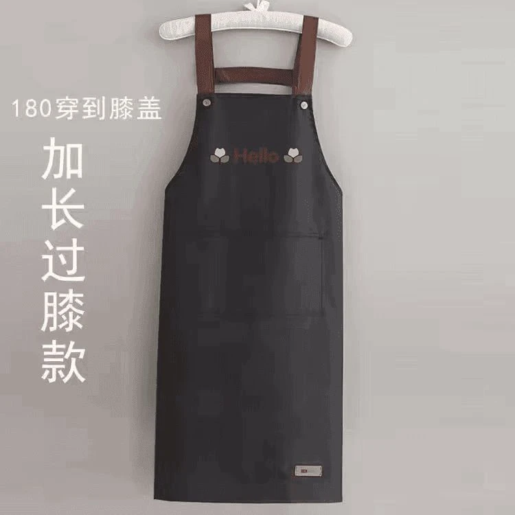 C围裙家用厨房防水防油工作服HELLO印字女夏季薄款餐饮专用围腰