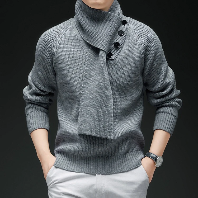 梦动2025新款爆款高级感男装针织衫毛衣打底衫v领修身时尚懒惰风
