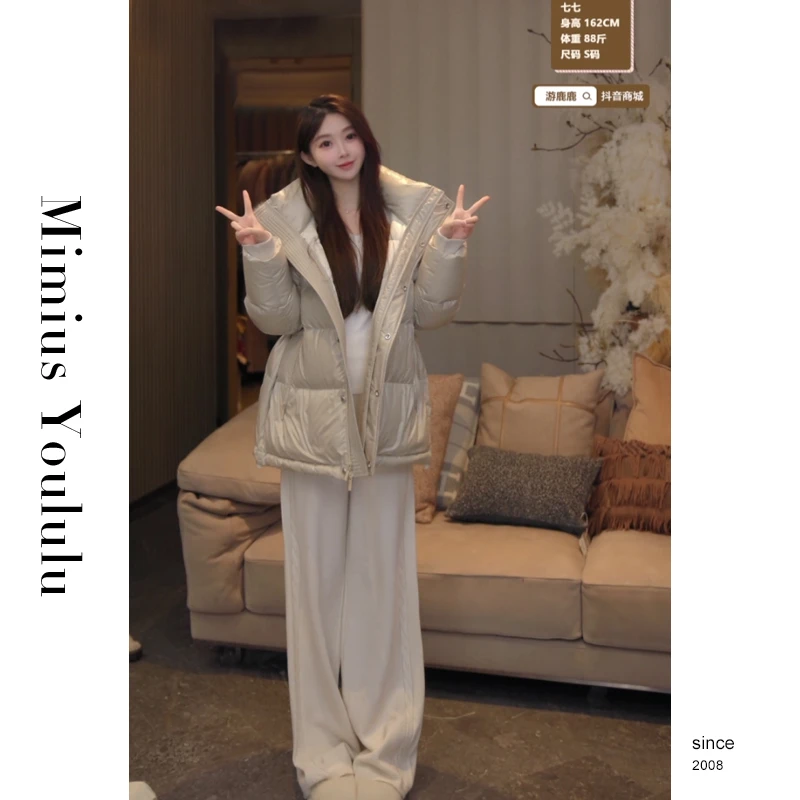 【mimius】&喵喵 冬季保温大狐狸毛领外套F12502