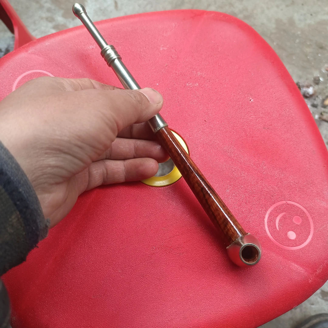 乌木烟杆皮烟款型号11号长度21.5公分