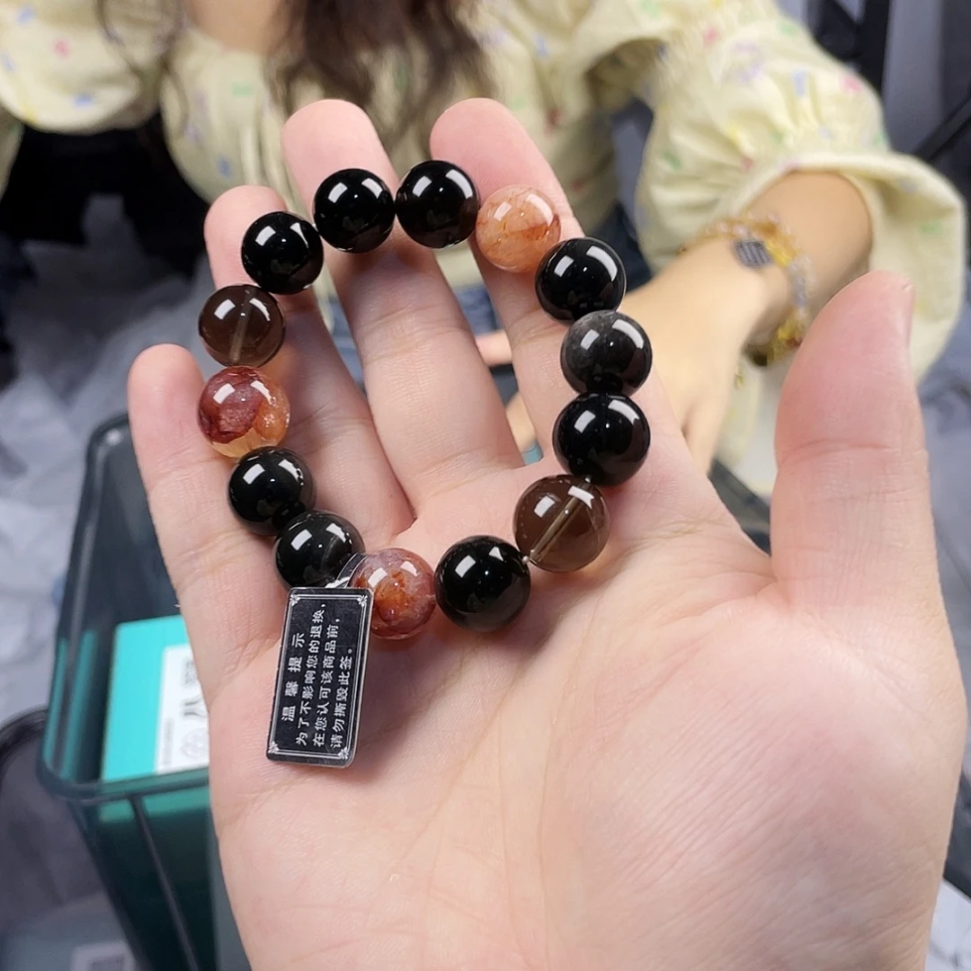 手串水晶银S925镀金镶嵌