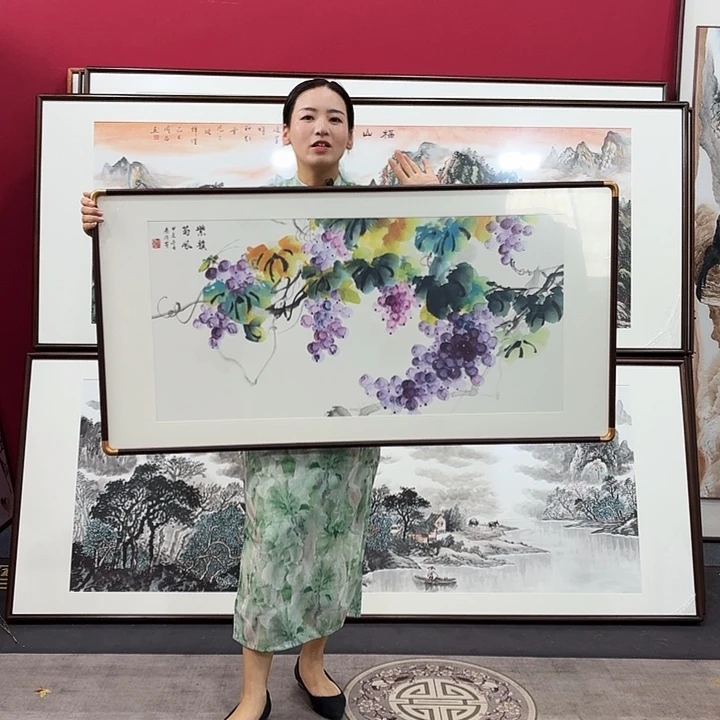 国画带框绘画120/60尺寸