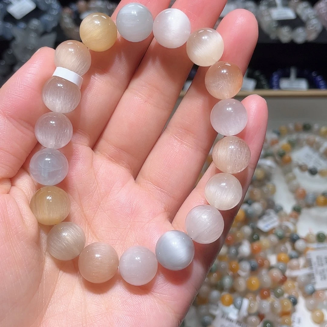 水晶手链未镶嵌兔毛手链，晶体通透