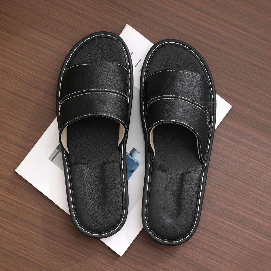 头层牛皮凉拖鞋家用男士防滑软底居家抗菌防臭舒适真皮夏季凉拖鞋