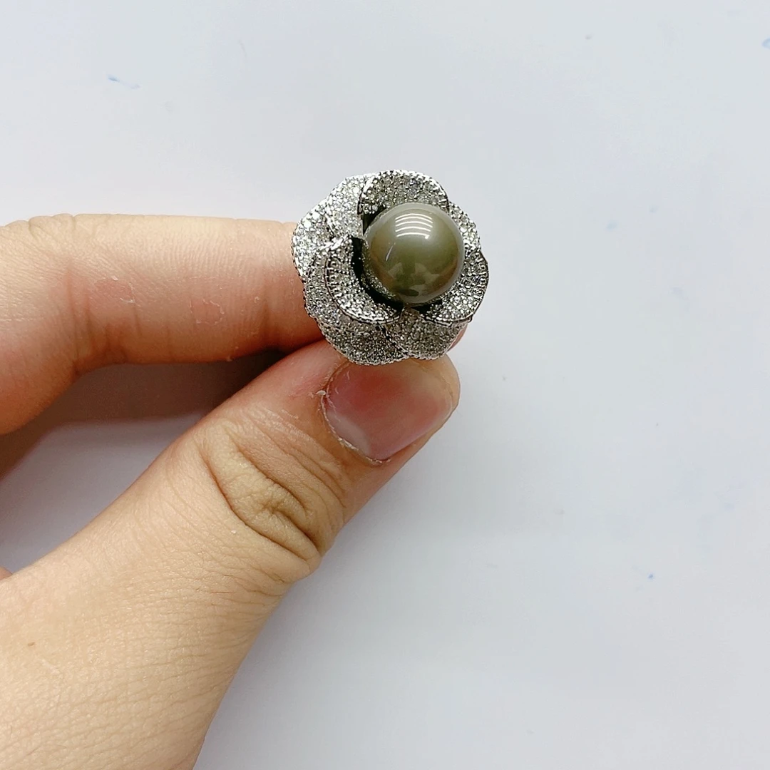 海水珍珠戒指银S925镶嵌