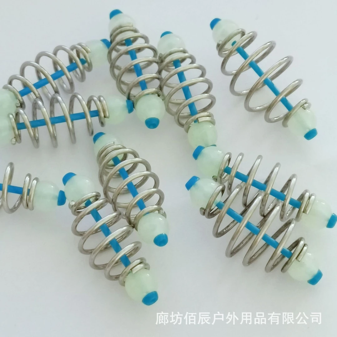 不锈钢夜光弹簧钓鲢鳙弹簧爆炸钩钓组饵笼手竿托饵器钓鱼弹簧配件