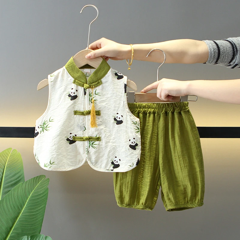 衣服儿童唐装夏季汉服套装男女童兄妹姐弟装薄款夏装婴儿