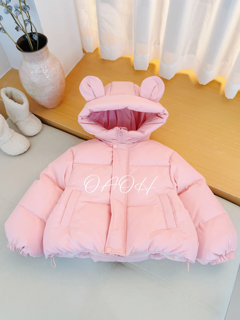 OAOH冬季女中大童棉服儿童时尚卡通可爱棉袄粉色夹棉棉衣W8842