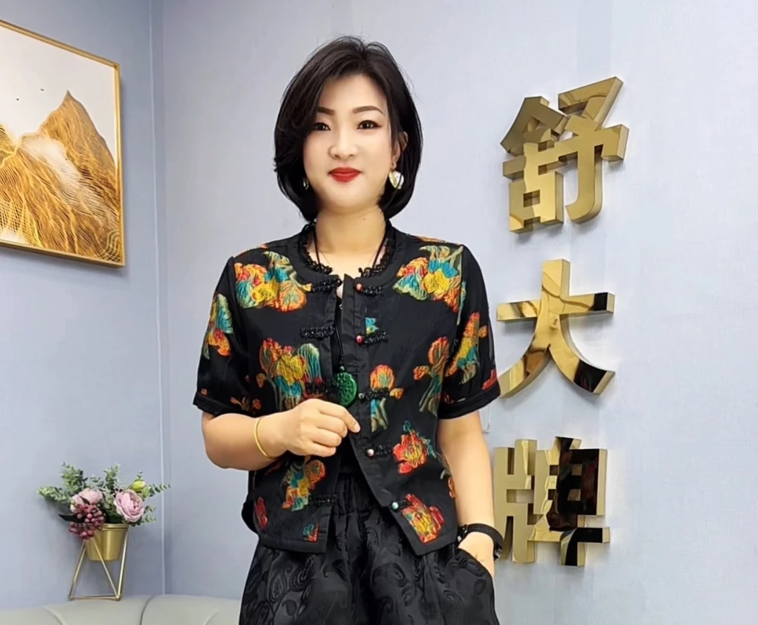 AA059-夏季圆领对襟中式外套【新】