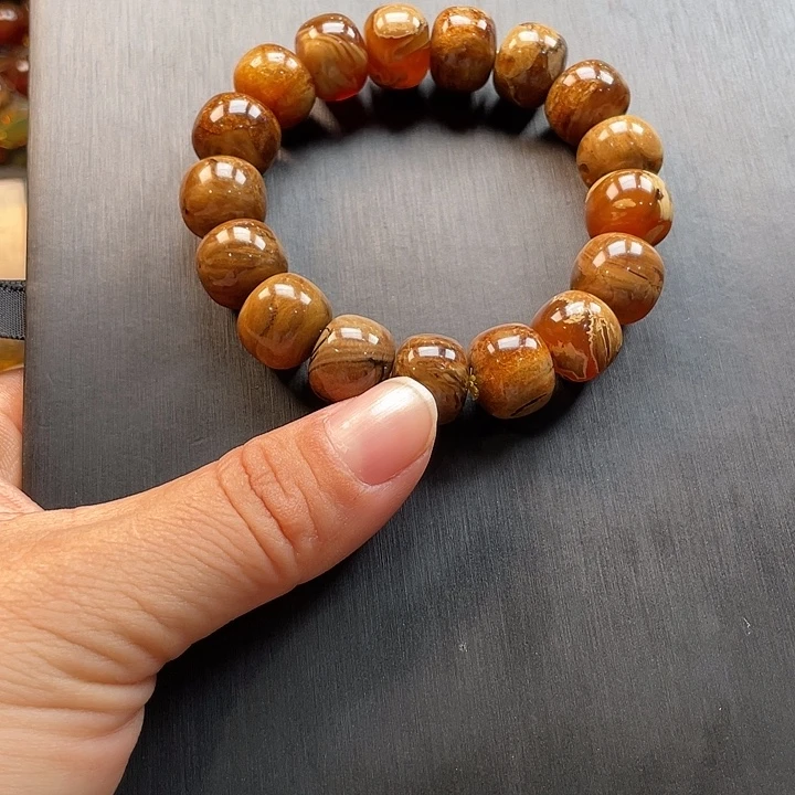 琥珀未镶嵌手链天然琥珀卡13