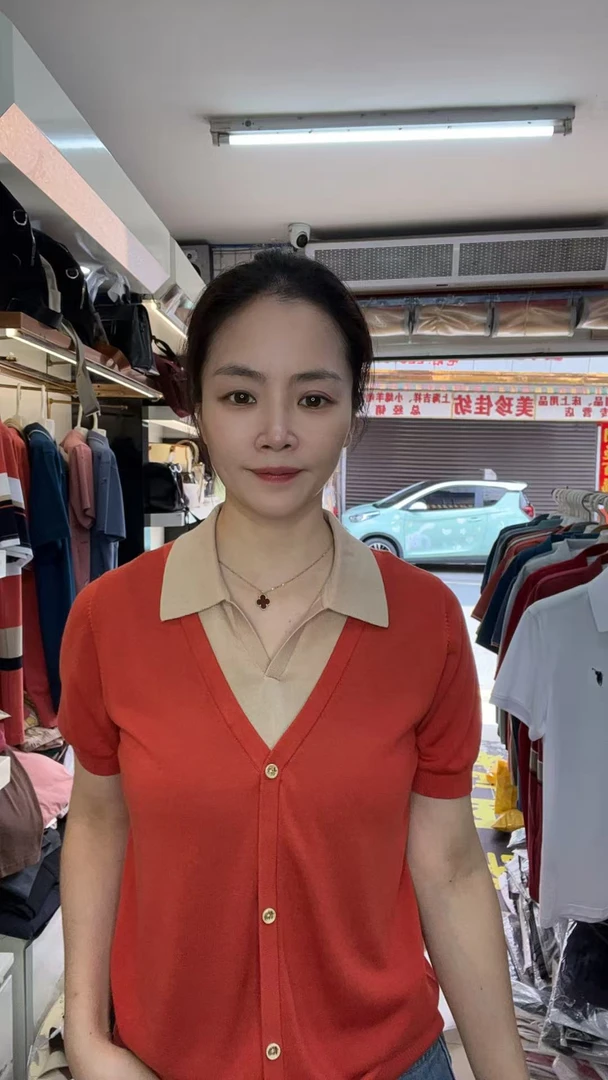 《霞姐服饰》夏季新款莱赛尔针织TS短袖翻领百搭气质时尚货号：1167