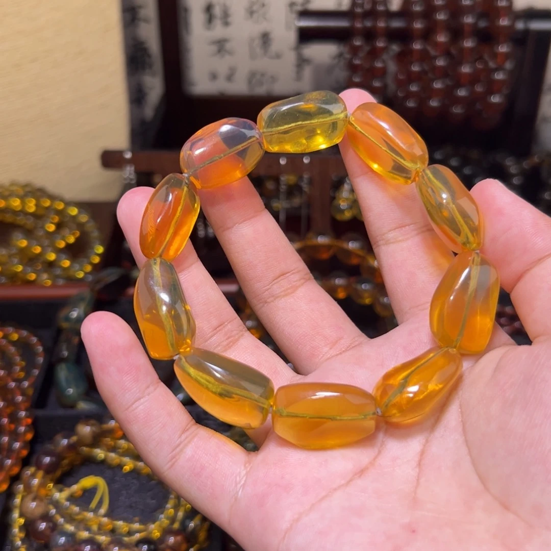 未镶嵌颈饰琥珀手串27.4克