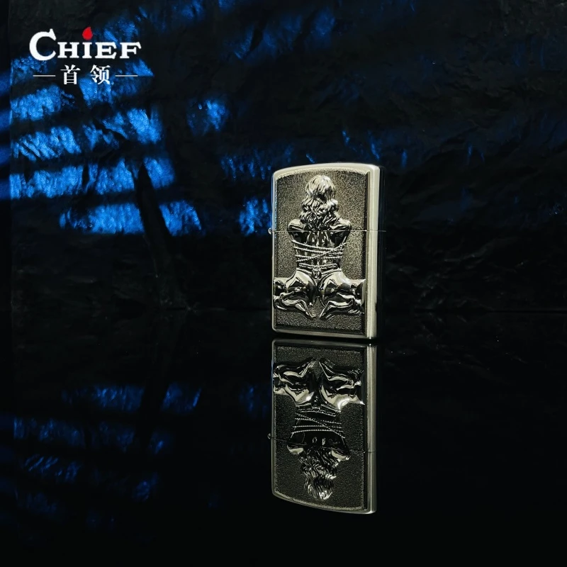 CHIEF/首领翘臀女郎【CF1022G】纯铜打火机个性创意设计银色送男友