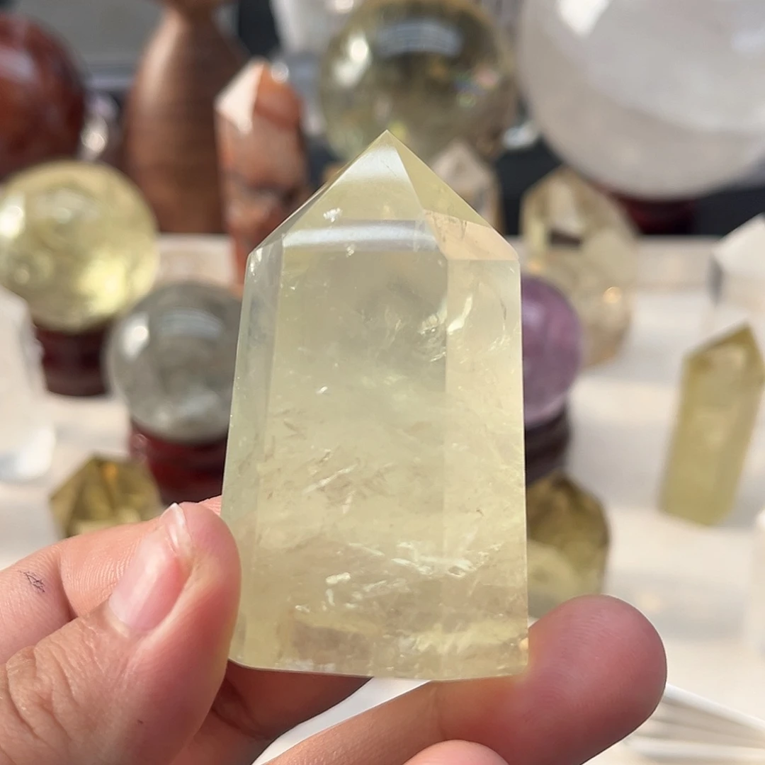 水晶珠宝半成品未镶嵌178 黄水晶柱子