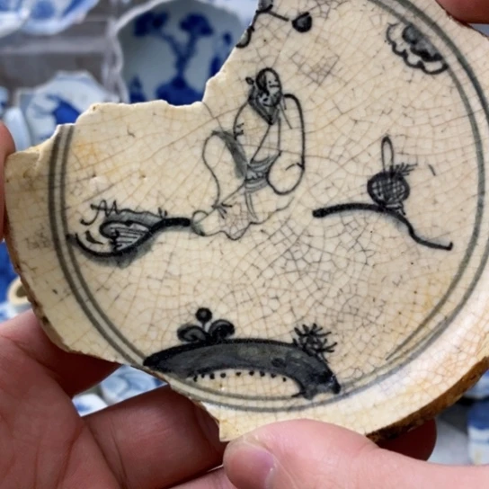 瓷片现代工艺品青花瓷片