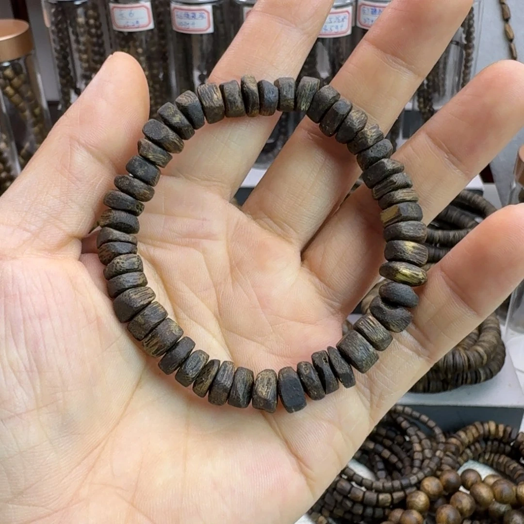 沉香碎屑沉香东****转沉水虫漏碎银子单圈卡8mm多样性发一