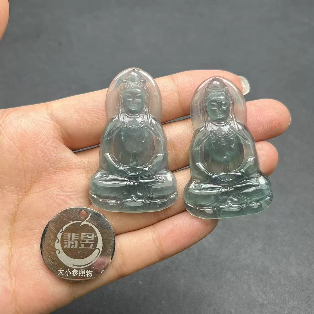 翡昱-N11-17977-天然A货翡翠观音吊坠-多样性发其一-D