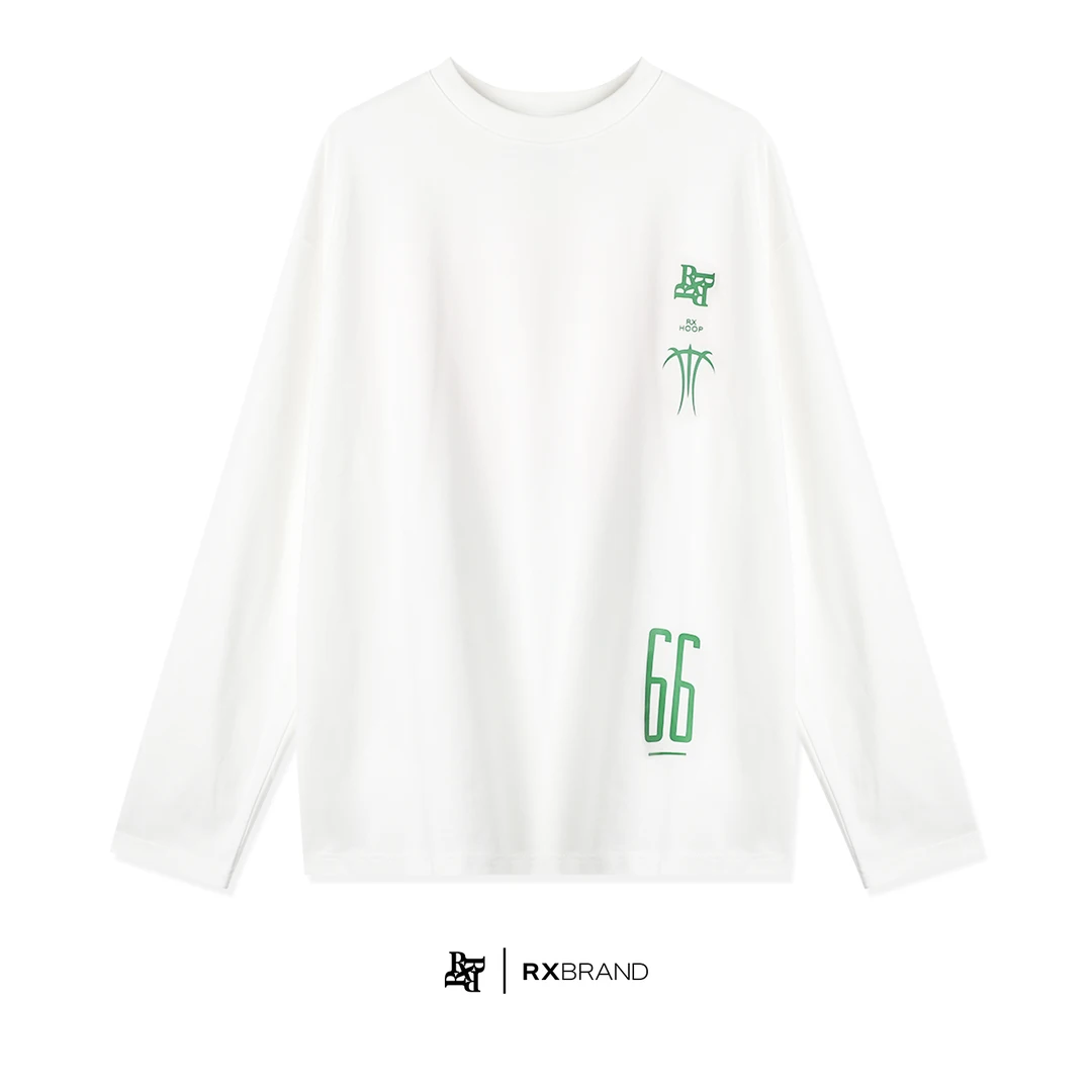 Rx印花logo字母宽松纯棉长袖T恤RX01092