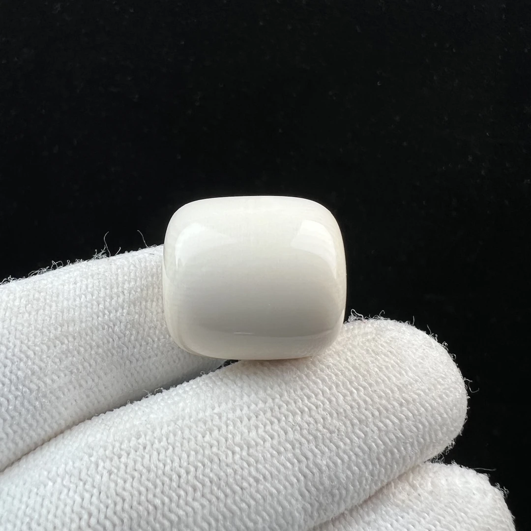 J5251天然猛犸牙 锁骨桶珠墩子19.4X20.1mm8.6克2.2mm孔道