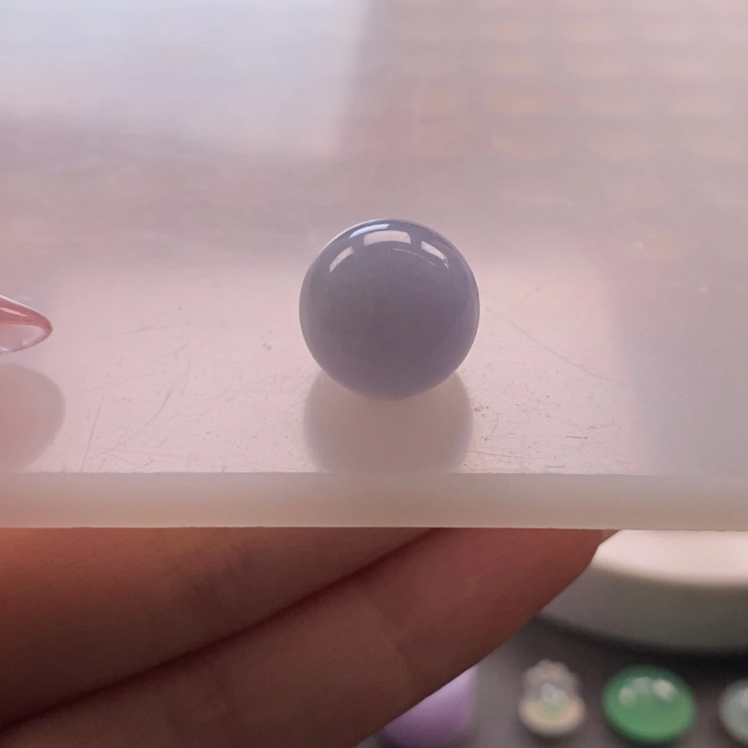 翡翠未镶嵌颈饰蓝紫底圆珠卡12.8+